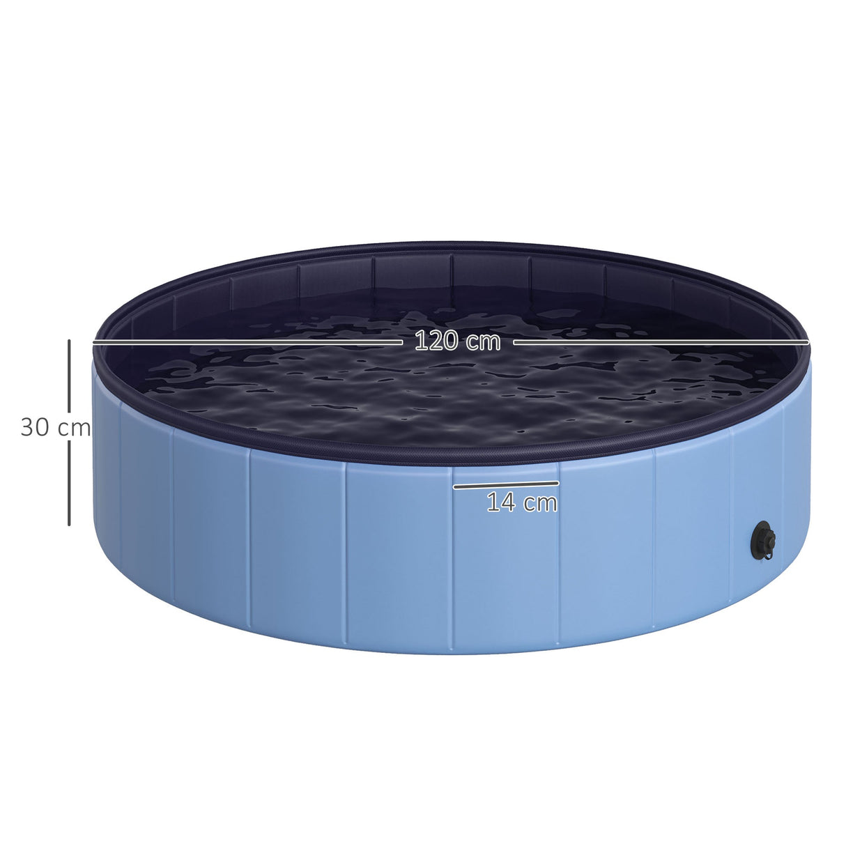 Foldable Dog Paddling Pool (Φ120 × 30H cm), PawHut, Blue