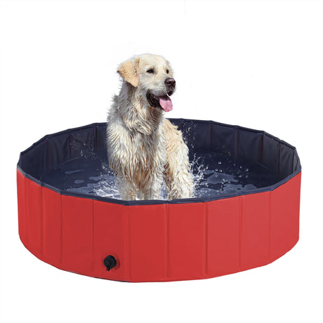 Foldable Dog Paddling Pool (Φ120 × 30H cm), PawHut, Blue