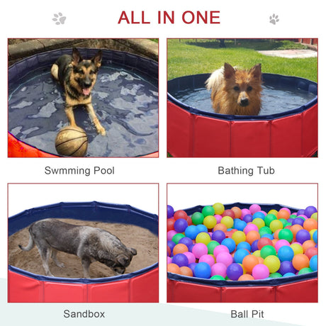 Foldable Dog Paddling Pool (Φ80 × 20H cm), PawHut, Blue