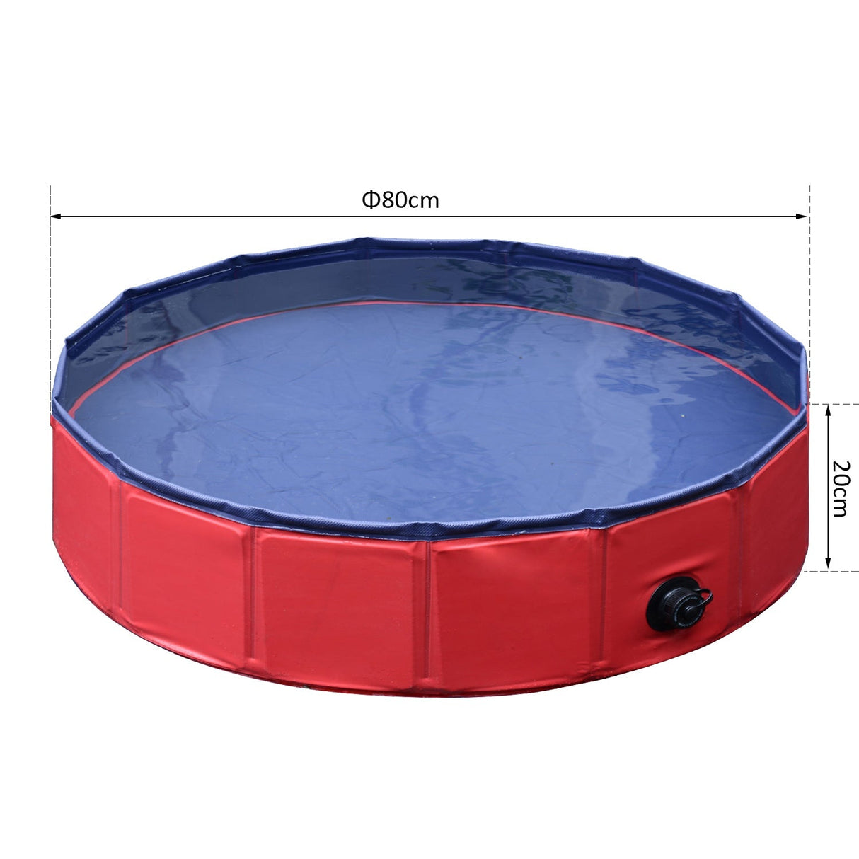 Foldable Dog Paddling Pool (Φ80 × 20H cm), PawHut, Blue