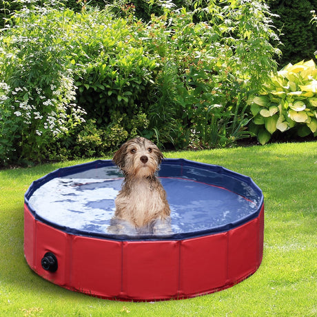 Foldable Dog Paddling Pool (Φ80 × 20H cm), PawHut, Blue