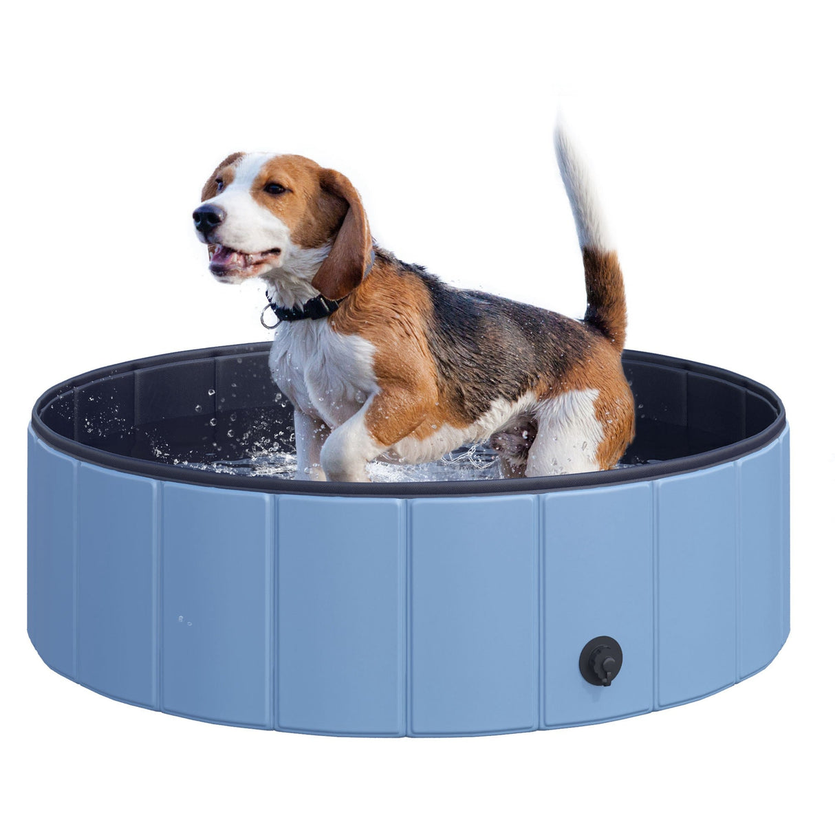 Foldable Dog Paddling Pool(Φ100 x 30H cm), PawHut, Blue