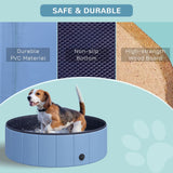 Foldable Dog Paddling Pool(Φ100 x 30H cm), PawHut, Blue