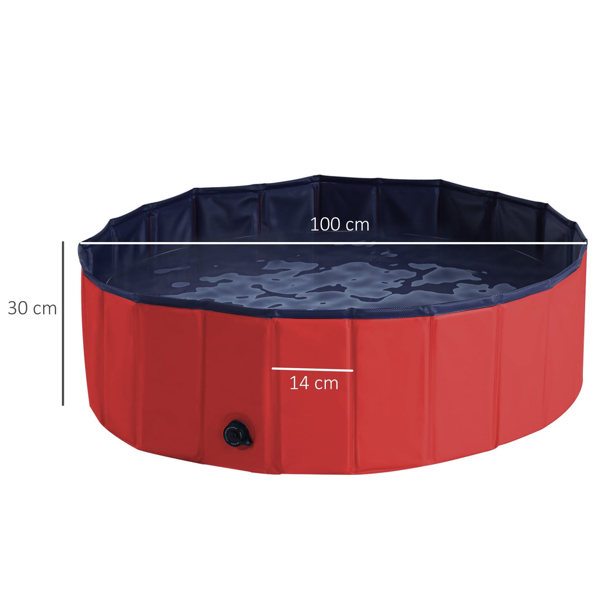 Foldable Dog Paddling Pool(Φ100 x 30H cm), PawHut, Blue