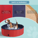 Foldable Dog Paddling Pool(Φ100 x 30H cm), PawHut, Blue