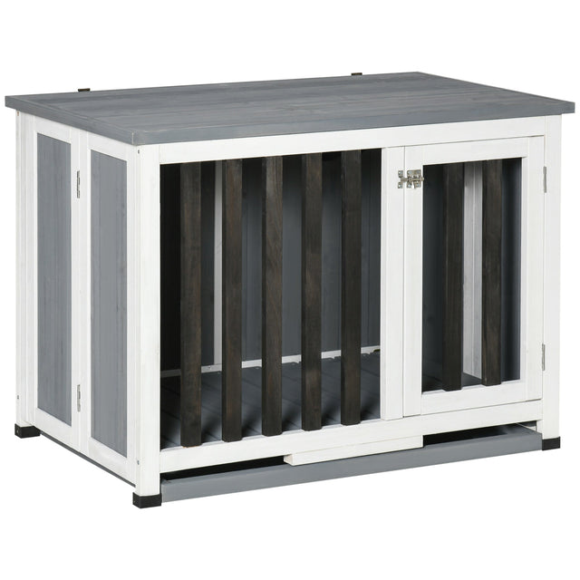 Foldable Wooden Dog Crate & End Table | Small to Medium Size Dogs, PawHut,