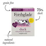 Forthglade Adult Dog Complete Grain Free Duck with Potatoes & Veg Food Trays 18x395g, Forthglade,