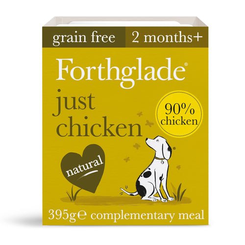 Forthglade Adult Dog Just Grain Free Chicken Wet Dog Food Trays 18x395g, Forthglade,