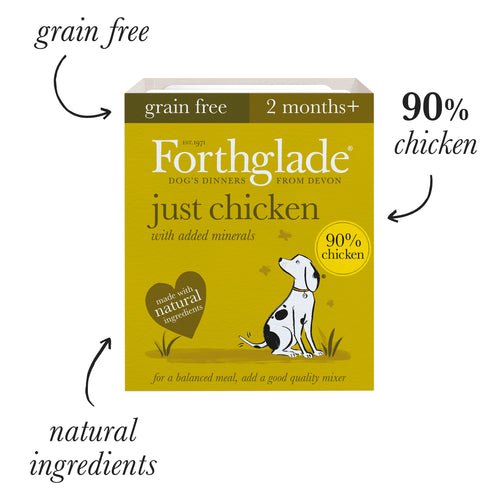 Forthglade Adult Dog Just Grain Free Poultry Wet Dog Food Variety Pack 12x395g, Forthglade,