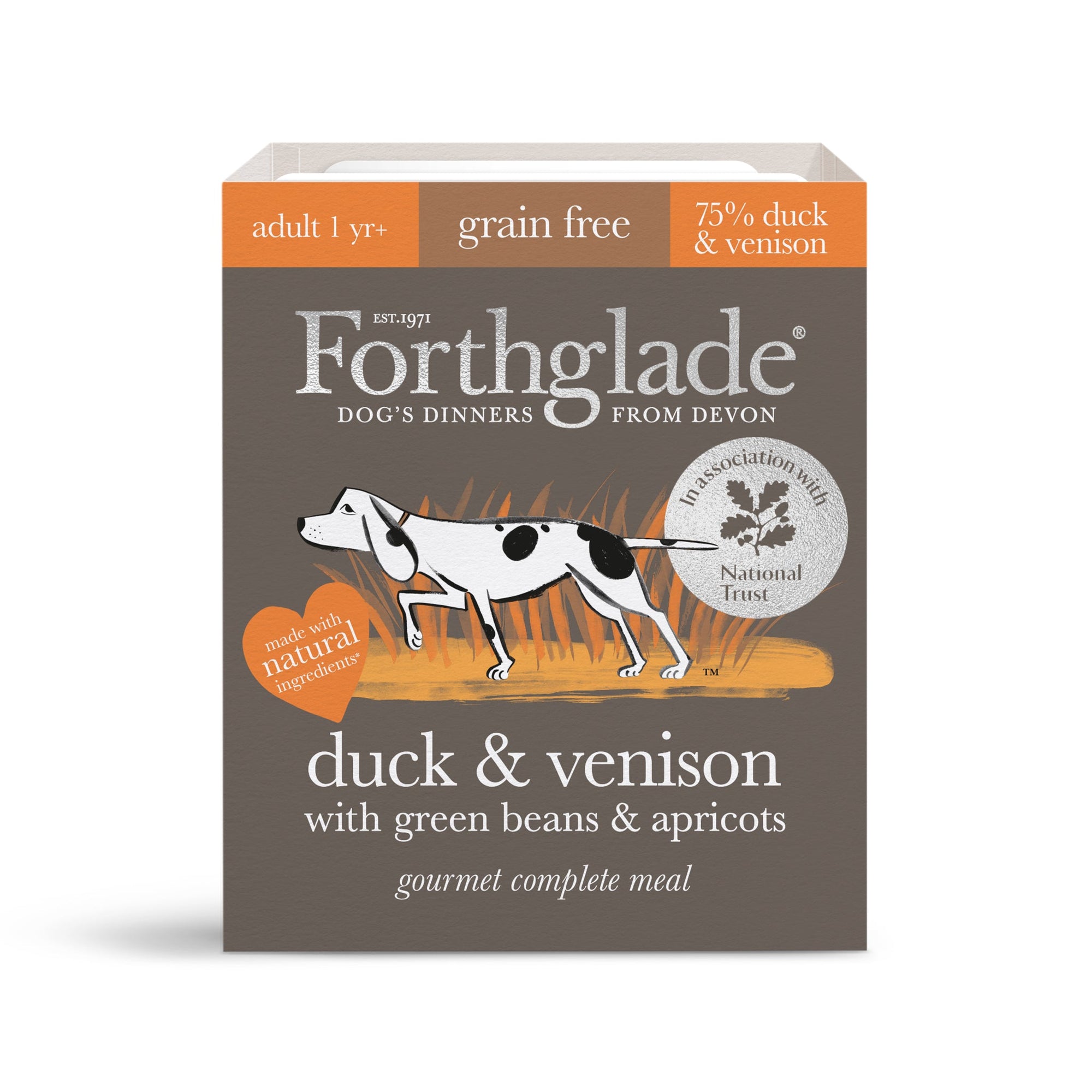 Forthglade Adult Gourmet Duck & Venison with Green Beans & Apricot Trays 7x395g, Forthglade,