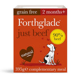 Forthglade Adult Just Grain Free Beef Wet Dog Food Trays 18x395g, Forthglade,