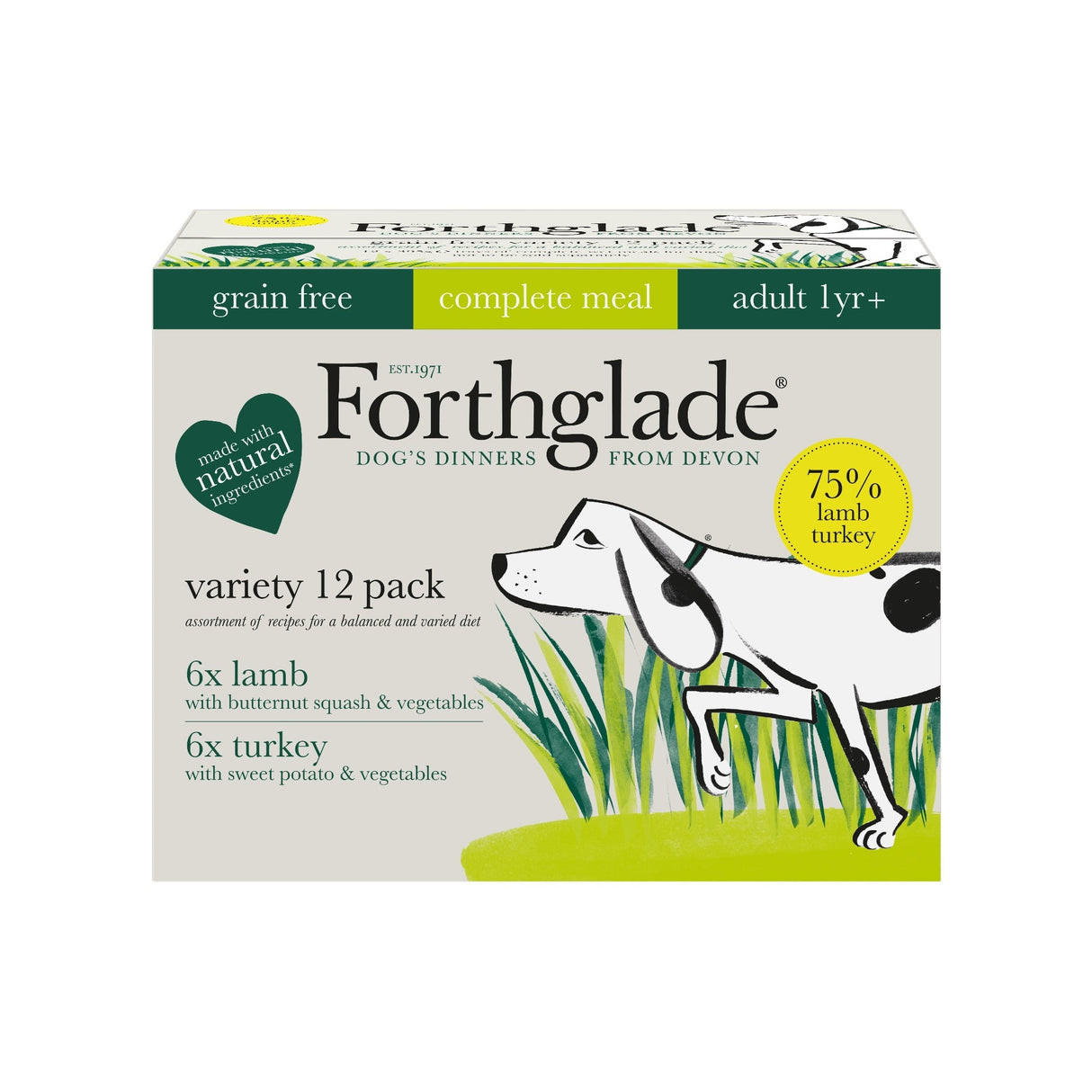 Forthglade Adult Lamb & Turkey Wet Dog Food - Variety Pack (12 x 395g), Forthglade,