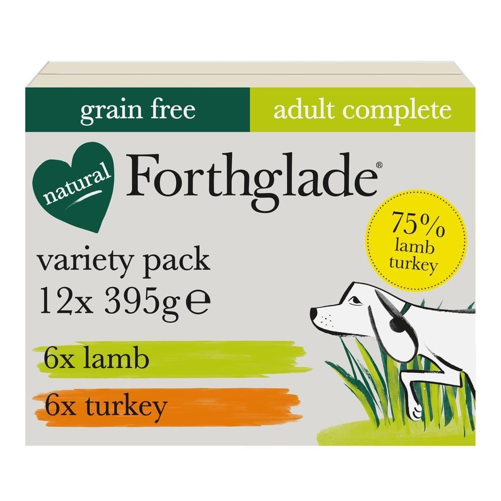 Forthglade Adult Lamb & Turkey Wet Dog Food - Variety Pack (12 x 395g), Forthglade,