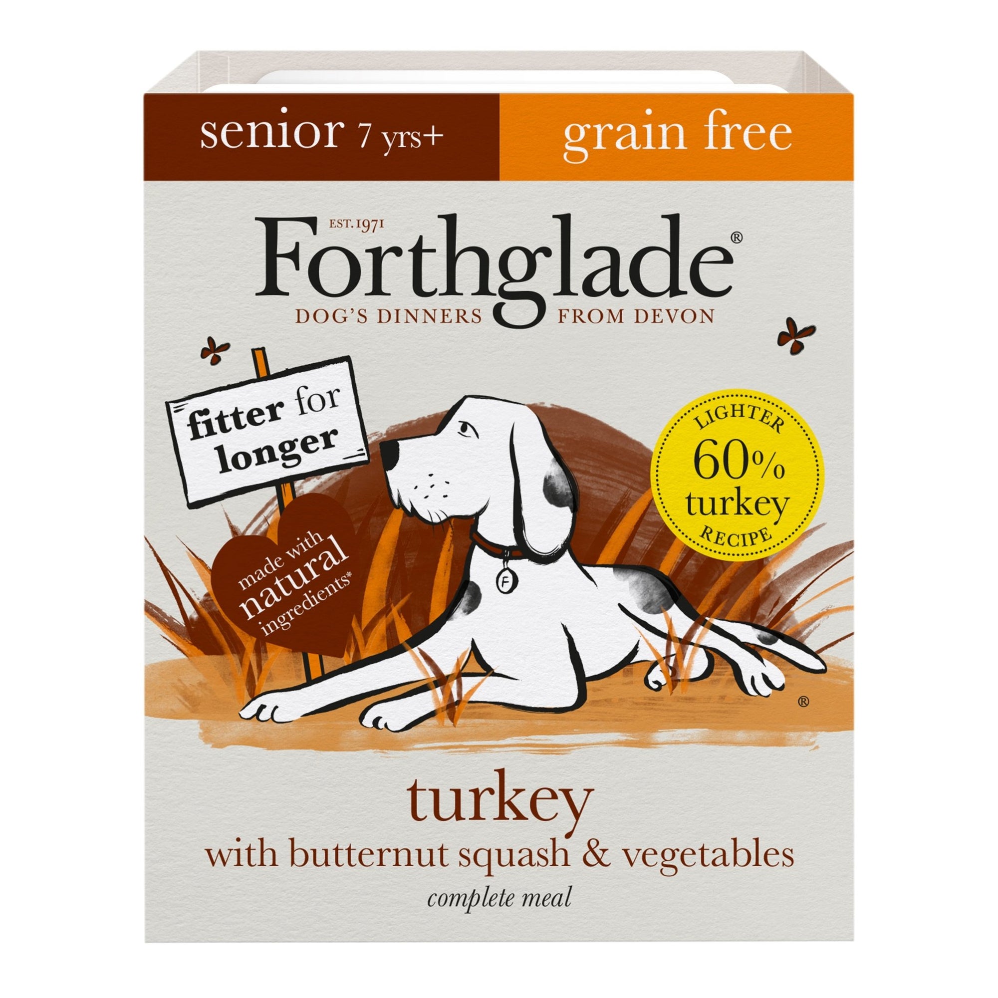 Forthglade Complete Grain Free Senior Turkey Butternut Squash & Veg 18x395g, Forthglade,