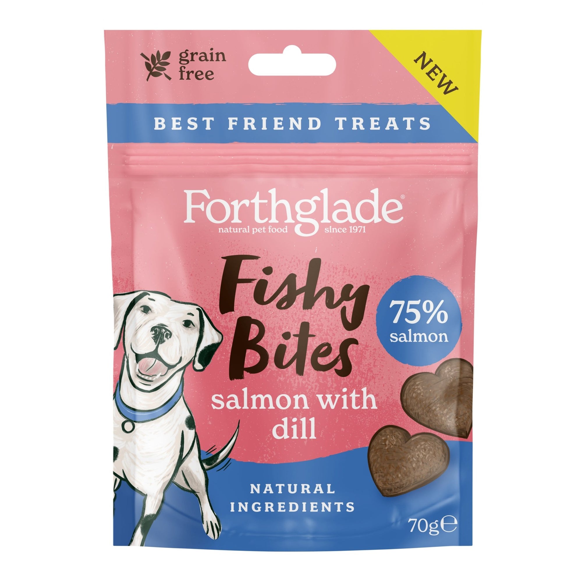 Forthglade Fishy Bites Grain Free Salmon with Dill Treats 10x70g, Forthglade,