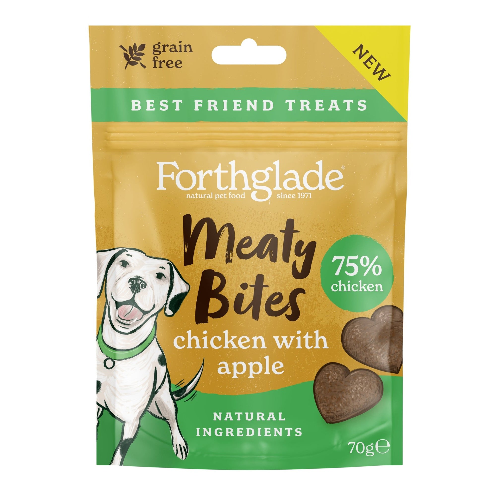 Forthglade Meaty Bites Grain Free Chicken with Apple Treats 10x70g, Forthglade,