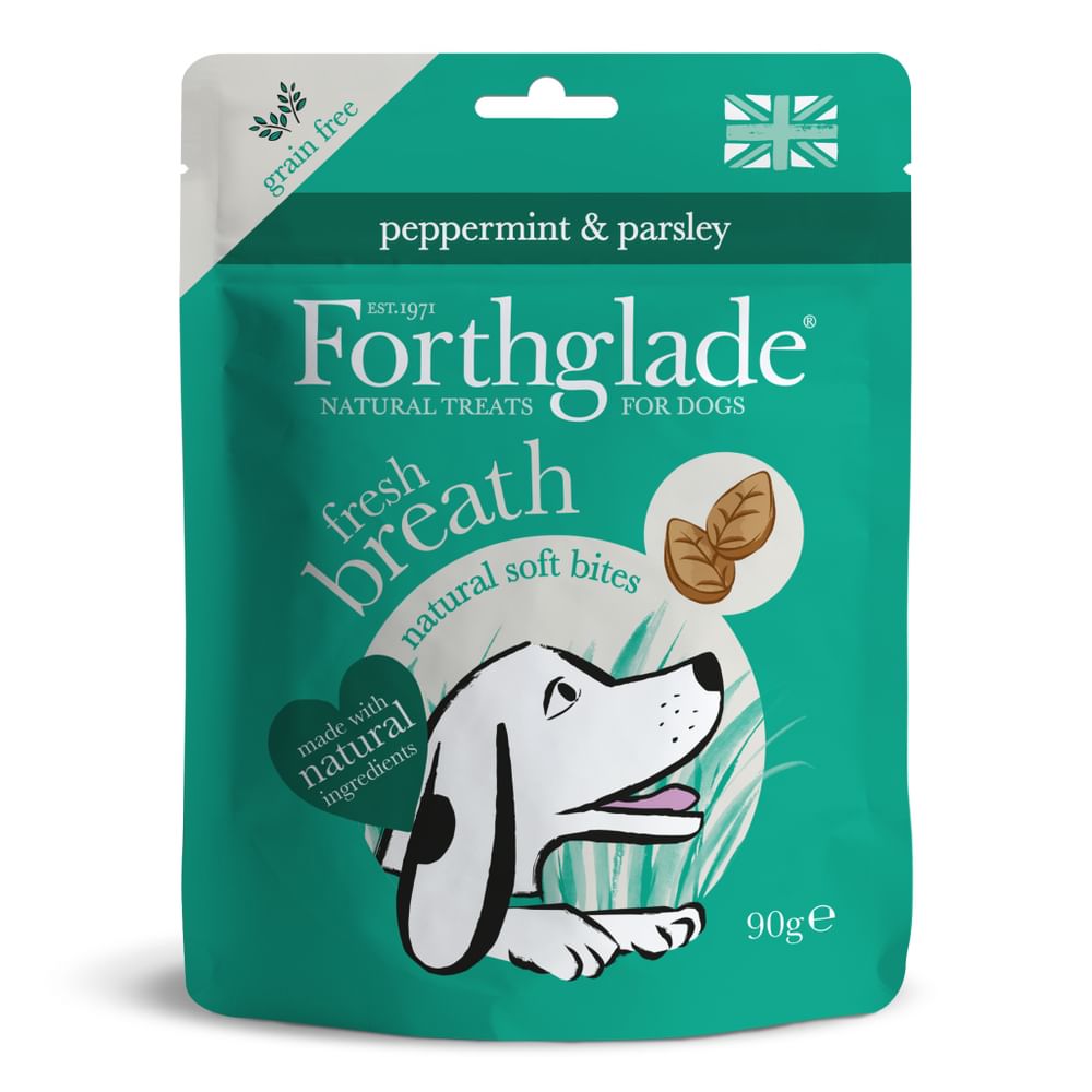 Forthglade Natural Soft Bites Fresh Breath Grain Free Peppermint & Parsley Treats 8x90g, Forthglade,