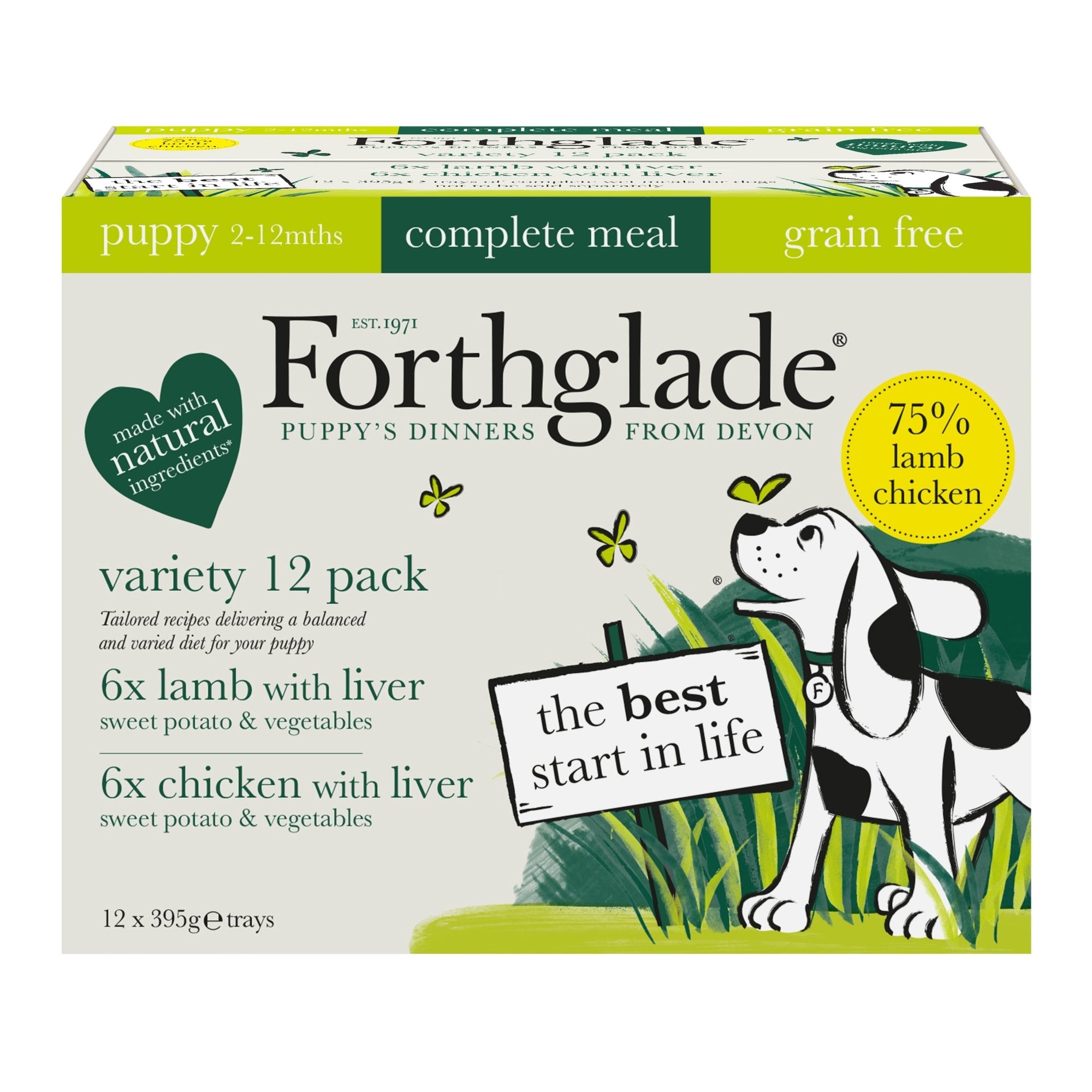 Forthglade Puppy Complete Grain Free Mixed 12x395g, Forthglade,