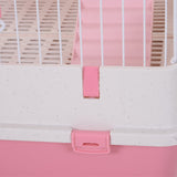 Four-Tier Cage, for Ferrets, Chinchillas with Wheels, PawHut, Pink