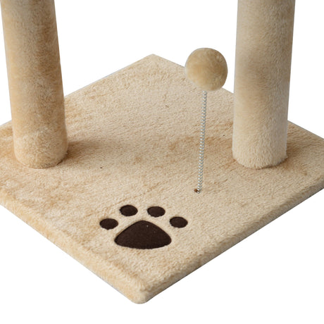 Four Tier Cat Tree House, 114H cm Beige, PawHut,