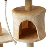 Four Tier Cat Tree House, 114H cm Beige, PawHut,