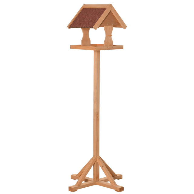 Freestanding Wooden Bird Feeder - Cross Support & Weatherproof, PawHut,