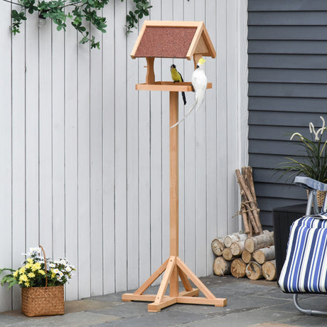 Freestanding Wooden Bird Feeder - Cross Support & Weatherproof, PawHut,