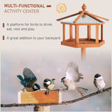 Freestanding Wooden Garden Bird Feeder Stand, PawHut,