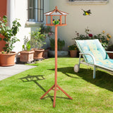 Freestanding Wooden Garden Bird Feeder Stand, PawHut,