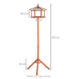 Freestanding Wooden Garden Bird Feeder Stand, PawHut,