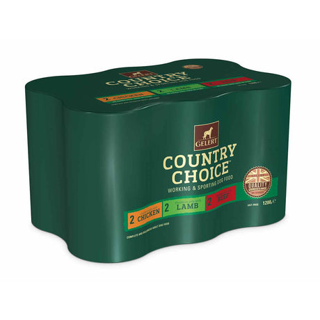 Gelert Country Choice Adult Dog Variety in Jelly Dog Food 6x1200g, Gelert,