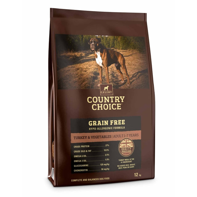 Gelert Country Choice Grain Free Turkey & Veg, Gelert, 12 kg