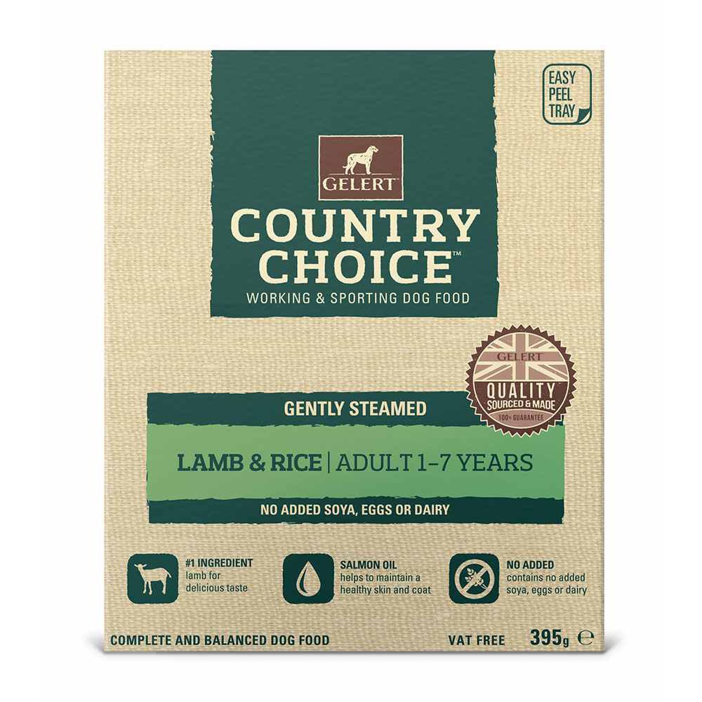 Gelert Country Choice Lamb & Rice Tray Dog Food 10x395g, Gelert,