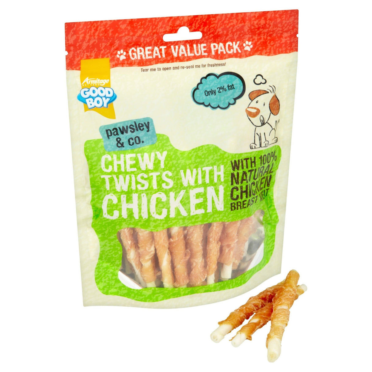 Good Boy Pawsley Chewy Chicken Twists 3 x 320g, Good Boy,