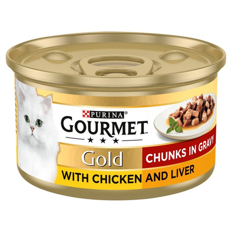 Gourmet Gold Chunks in Gravy Chicken & Liver Tins 12 x 85g, Gourmet,