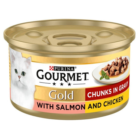 Gourmet Gold Salmon & Chicken in Gravy Cat Food 12 x 85g, Gourmet,