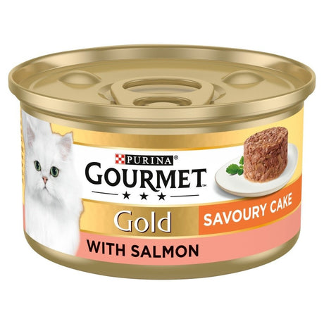 Gourmet Gold Savoury Cake Salmon Cat Food 12 x 85g, Gourmet,