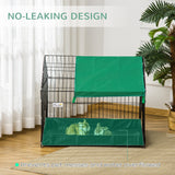 Guinea Pig Cage Small Animal Habitat Rabbit House, Safety Locking System, with No Leaking Bottom, Top Roof, Doors, 90 x 75 x 75 cm, PawHut,