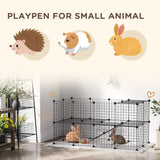 Guinea Pig Playpen Rabbit Playpen Metal Wire Fence Indoor Outdoor Small Animal Cage 36 Panel Enclosure, PawHut,