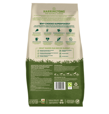 Harringtons Adult Dog Grain Free Superfood Turkey with Veg - 4x1.7kg, Harringtons,