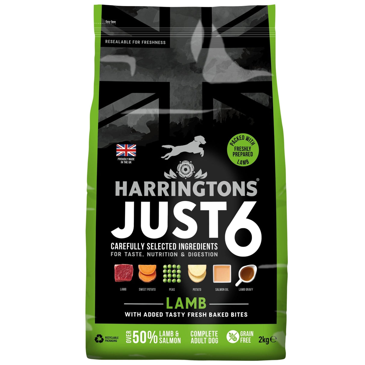 Harringtons Dog Just 6 Lamb, Harringtons, 4x2kg