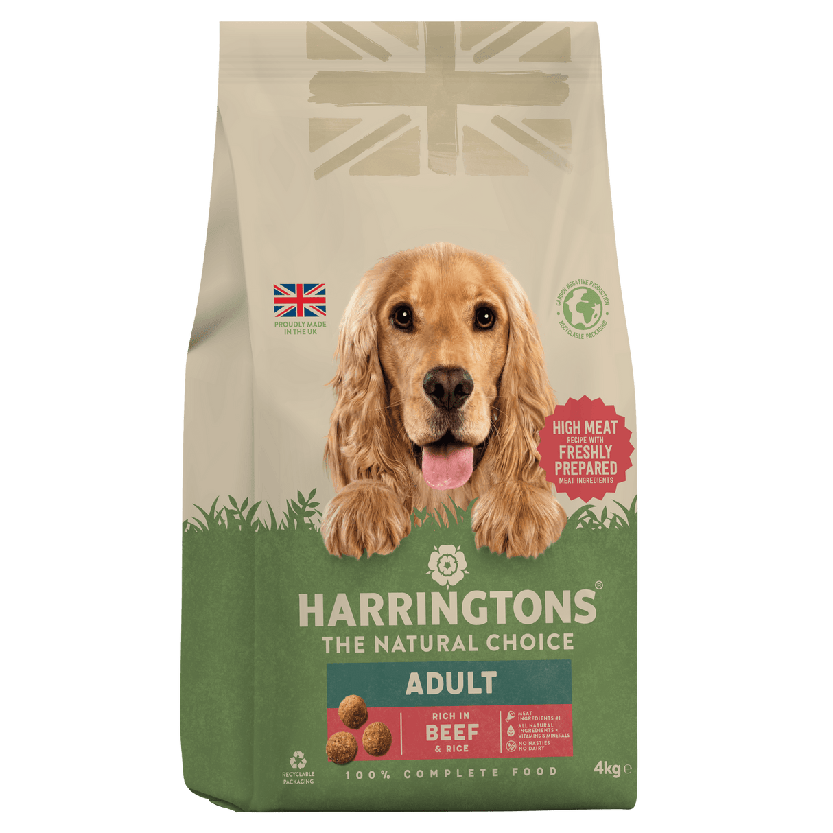 Harringtons Dry Adult Dog Food Rich in Beef & Rice, Harringtons, 3 x 4kg