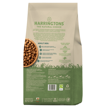 Harringtons Dry Adult Dog Food Rich in Beef & Rice, Harringtons, 3 x 4kg