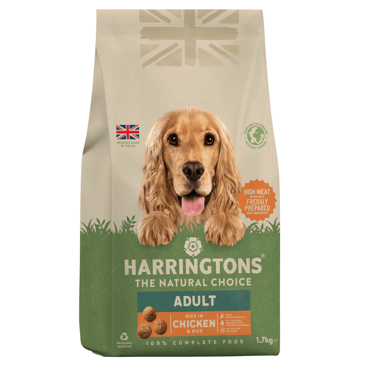 Harringtons Dry Adult Dog Food Rich in Chicken & Rice, Harringtons, 4 x 1.7kg