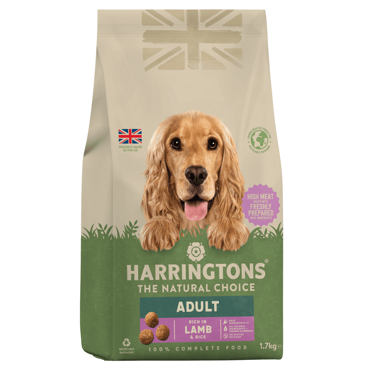 Harringtons Dry Adult Dog Food Rich in Lamb & Rice, Harringtons, 4 x 1.7kg