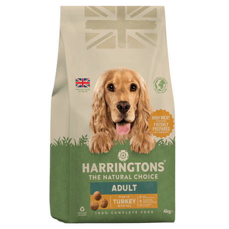Harringtons Dry Adult Dog Food Rich in Turkey & Veg, Harringtons, 3 x 4kg