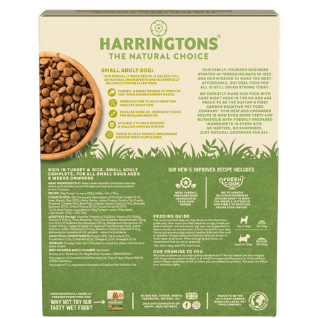Harringtons Dry Small Breed Adult Dog Food Rich in Turkey & Rice 5 x 1kg, Harringtons,