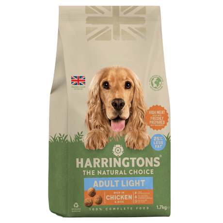 Harringtons Light Dry Adult Dog Food Rich in Chicken & Rice 4x1.7kg, Harringtons,