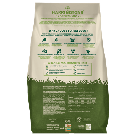 Harringtons Puppy Grain Free Dry Superfood Chicken with Veg, Harringtons, 10 kg