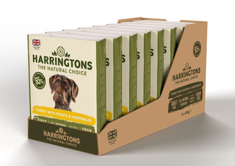 Harringtons Turkey & Potato Dog Food Trays 8x400g, Harringtons,